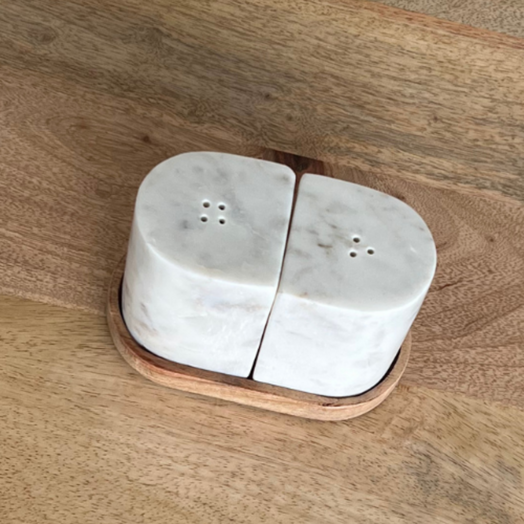 Marble Salt and Pepper Shakers