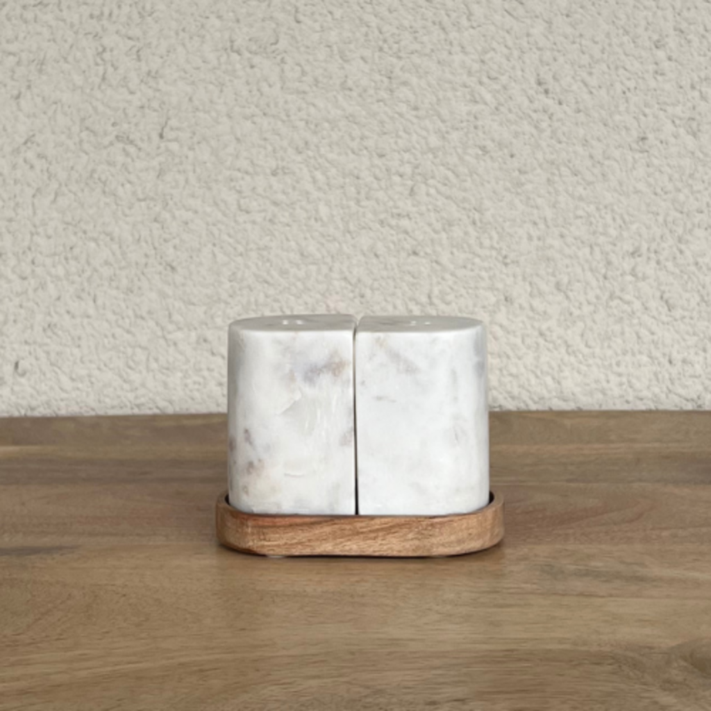 Marble Salt and Pepper Shakers