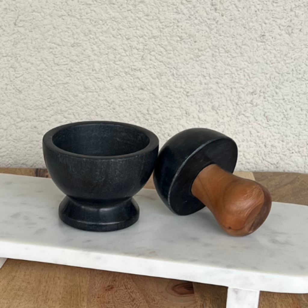 Scandinavian-inspired Marble Mortar and Pestle