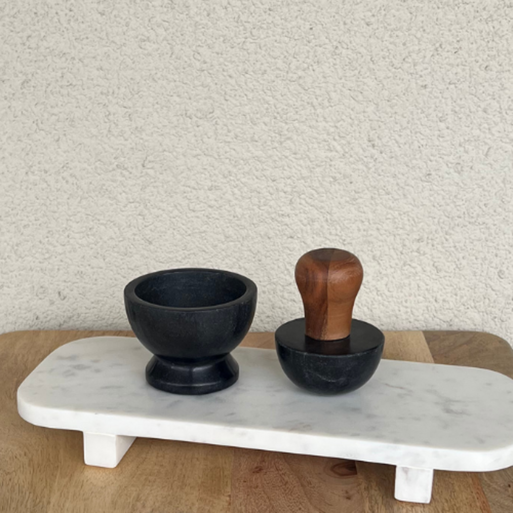 Scandinavian-inspired Marble Mortar and Pestle