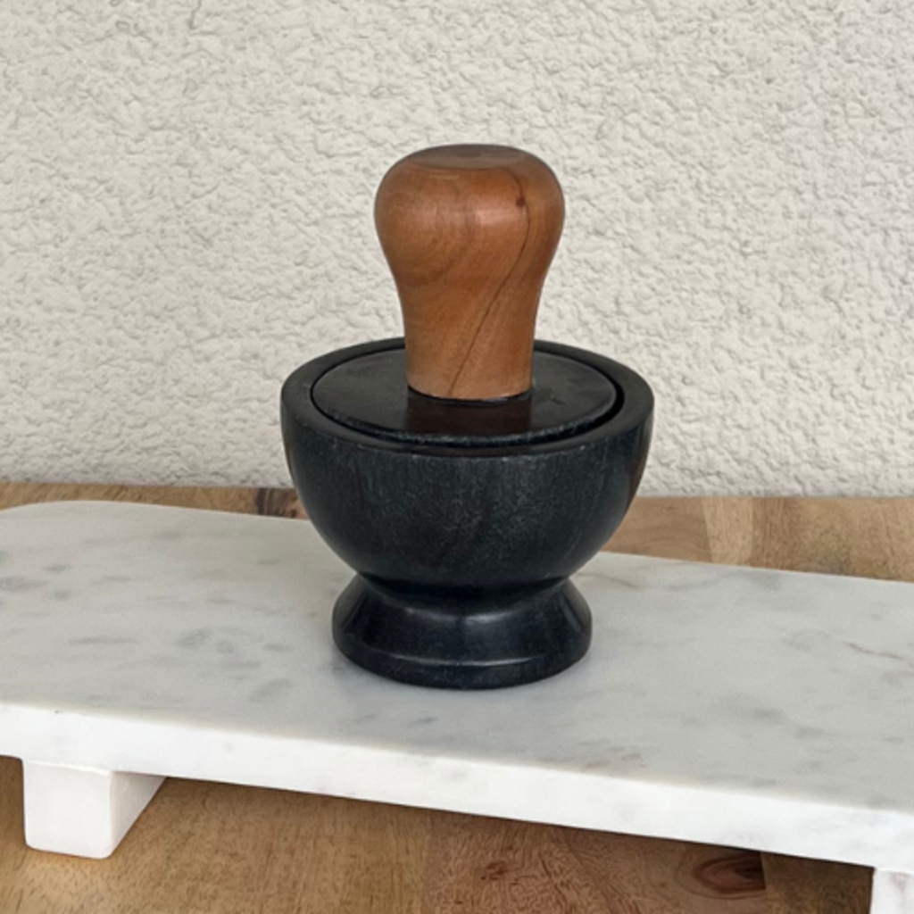 Scandinavian-inspired Marble Mortar and Pestle