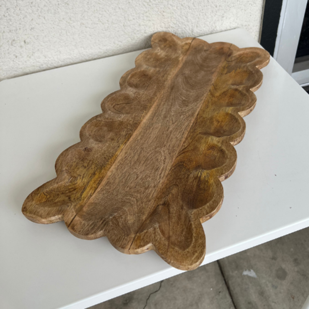 Mango Wood Scalloped Tray