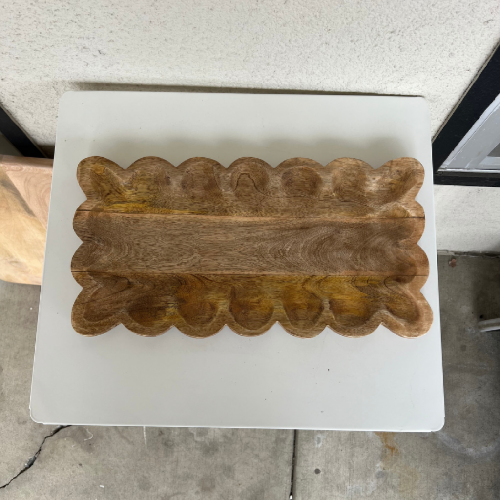 Mango Wood Scalloped Tray