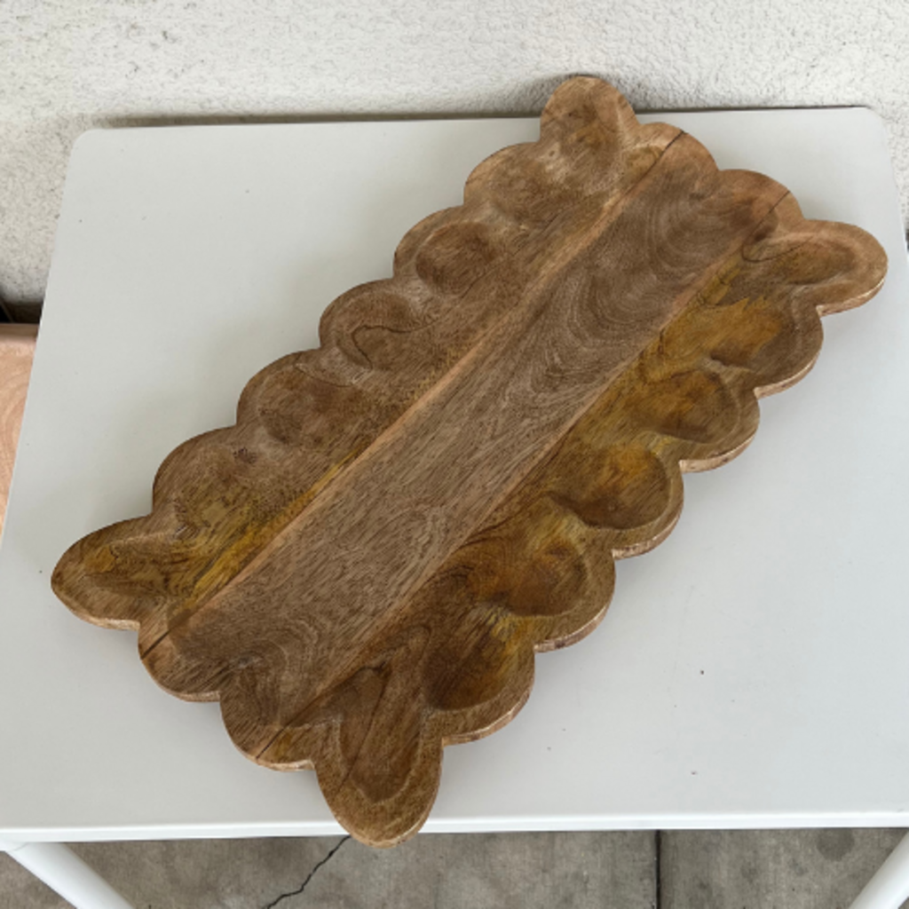 Mango Wood Scalloped Tray