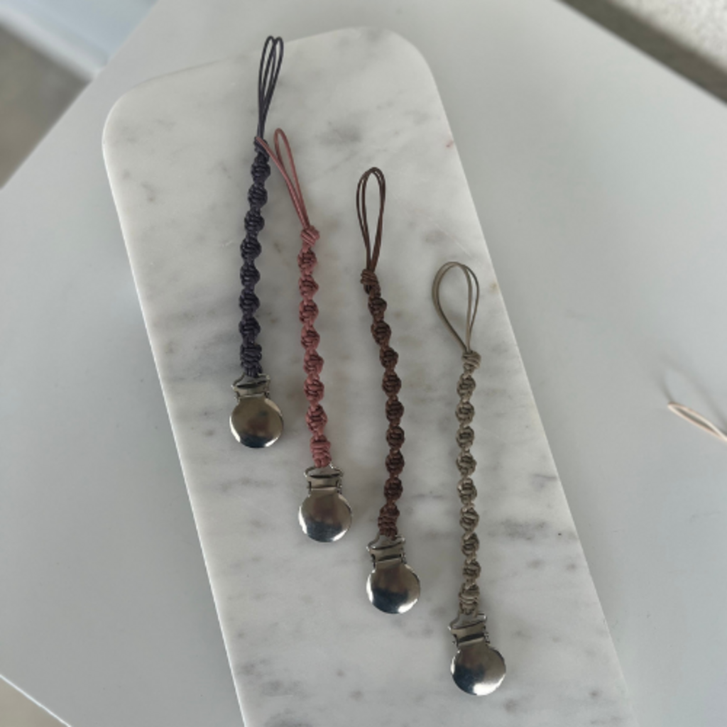 Leather Braided Pacifier Clip