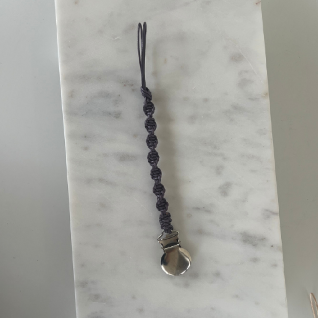 Leather Braided Pacifier Clip