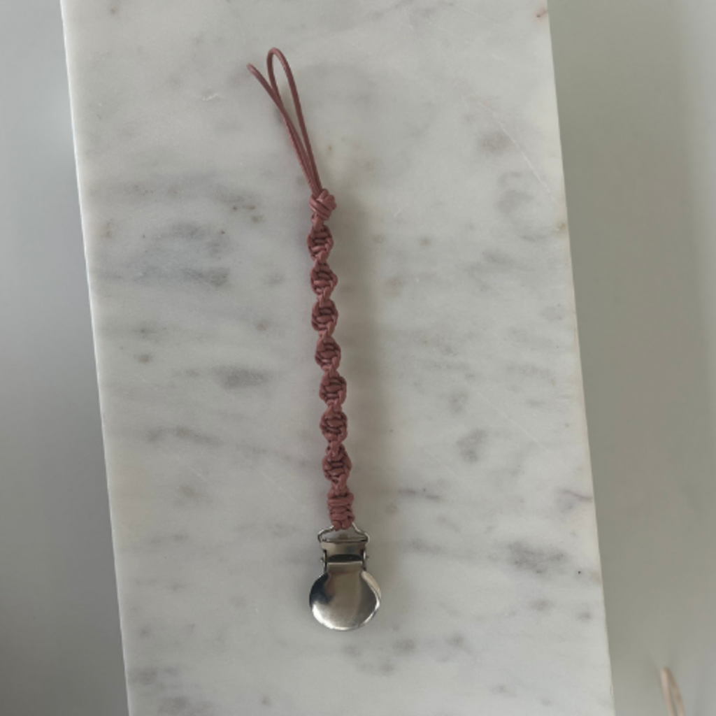 Leather Braided Pacifier Clip