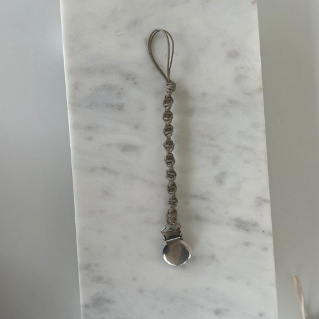 Leather Braided Pacifier Clip