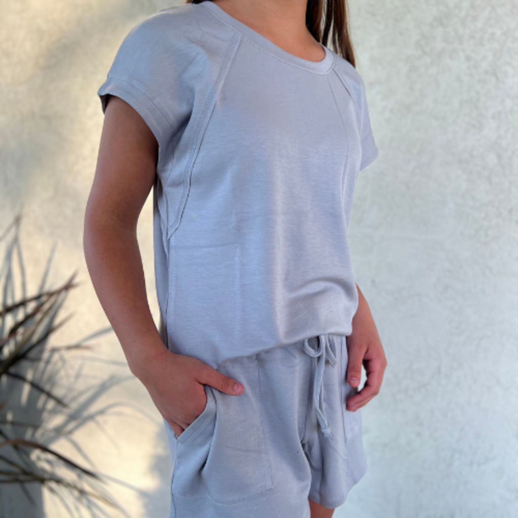 Softies Crew with Shorts Set Grey