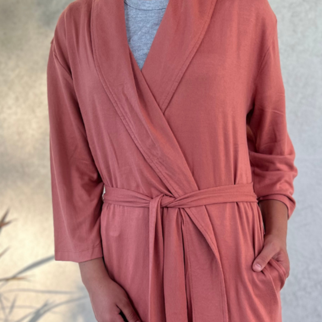 Softies Dream Shawl Collar Robe Copper Rose