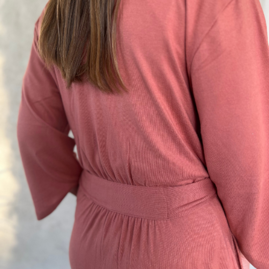 Softies Dream Shawl Collar Robe Copper Rose