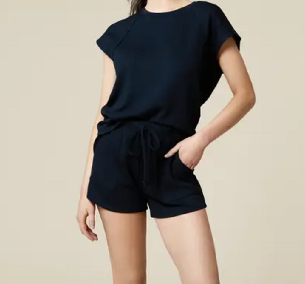 Softies Crew with Shorts Set Black