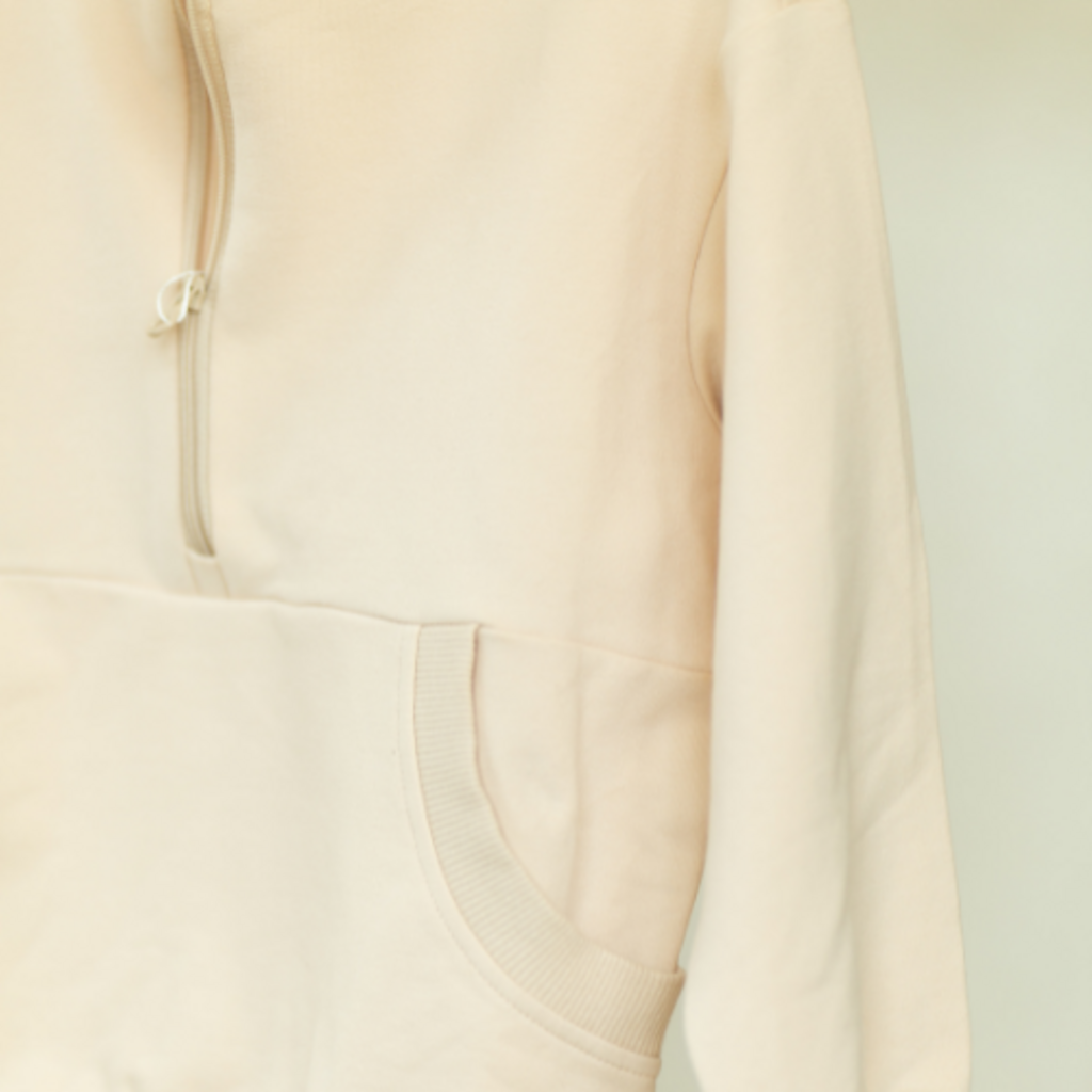 Half Zip Sweatshirt Cream