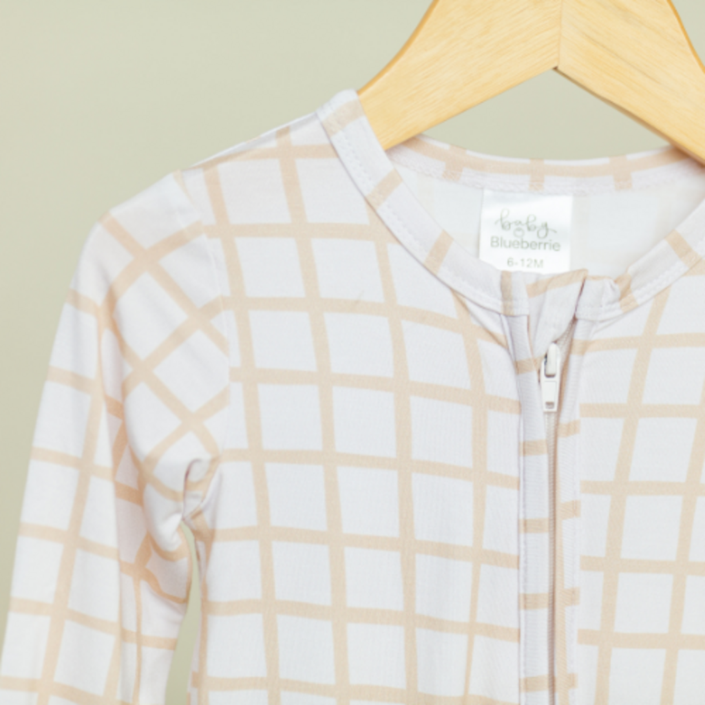 Beige Grid Zippy