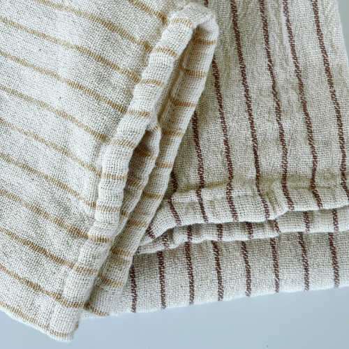 RED AND YELLOW STRIPED TEA TOWEL