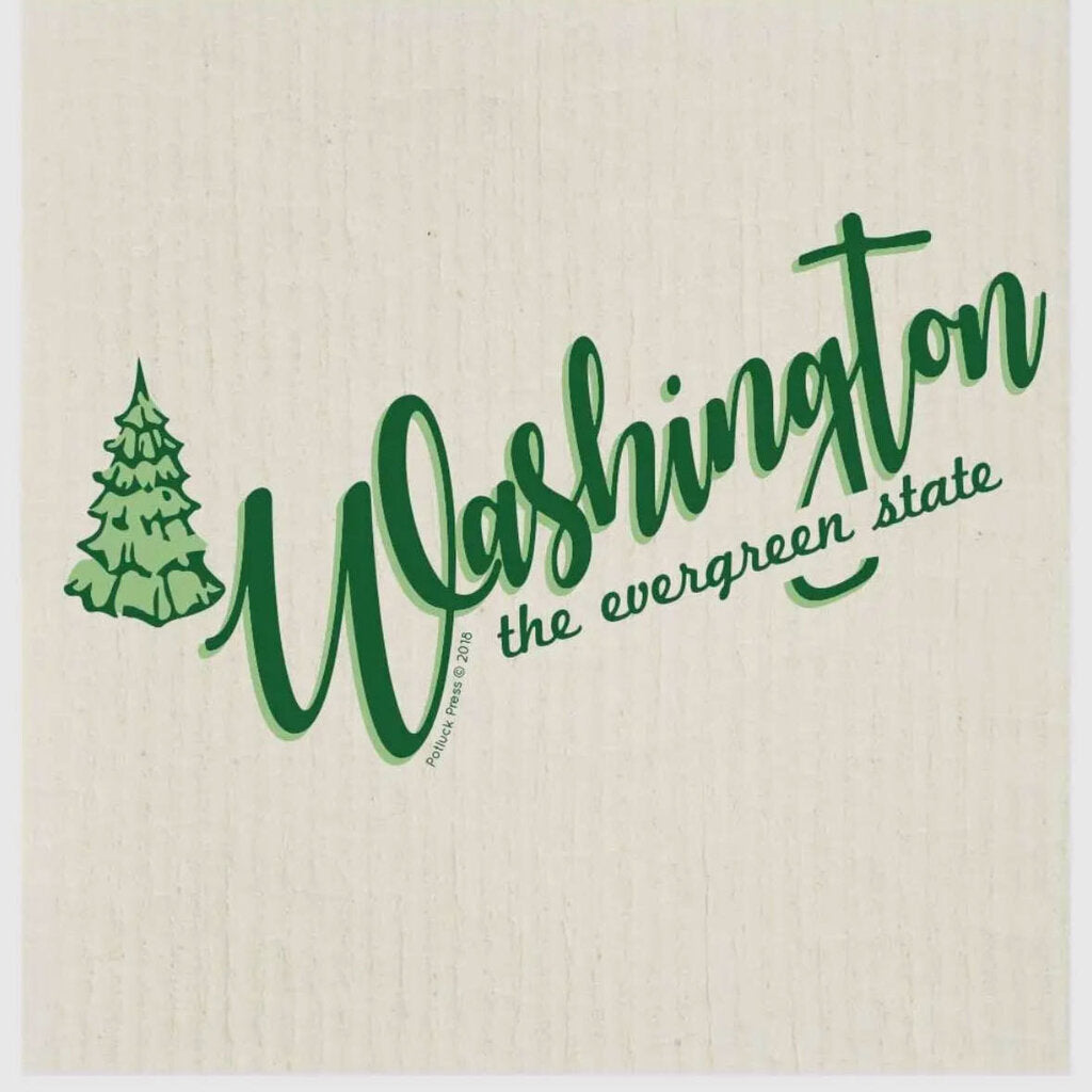WA State Swedish Cloth Green Cursive
