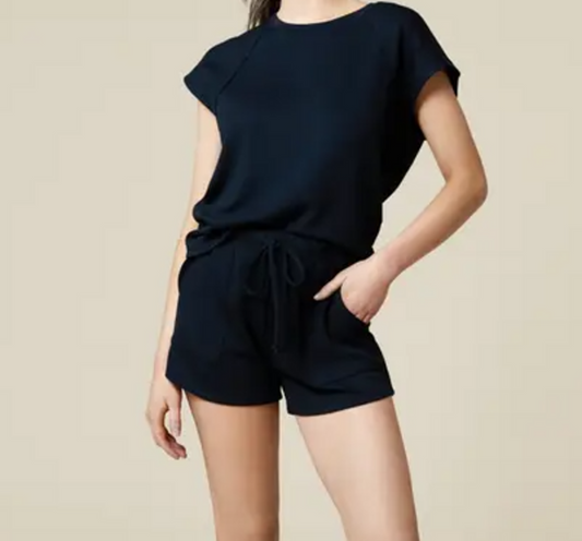 Softies Crew with Shorts Set Black