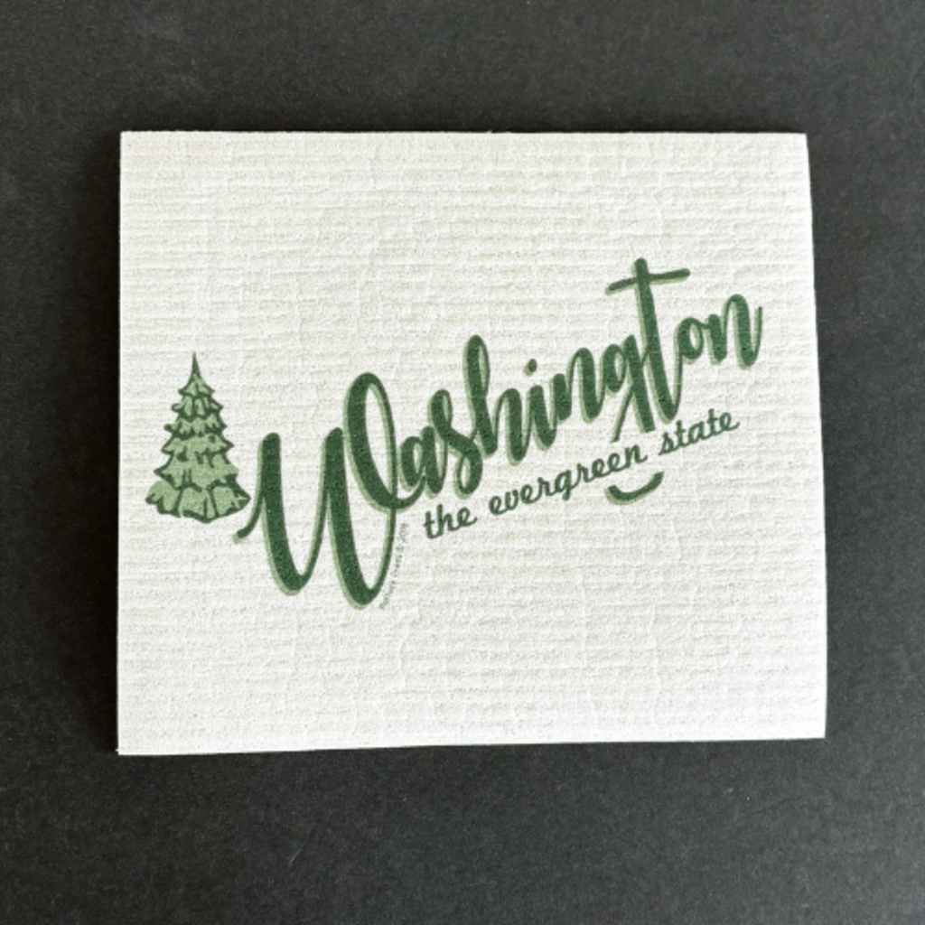 WA State Swedish Cloth Green Cursive
