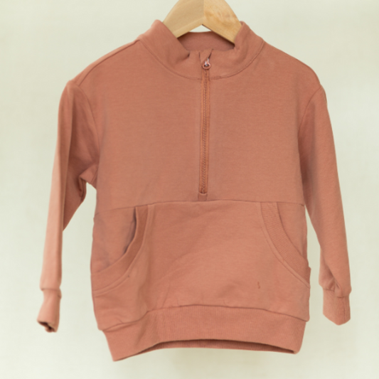 Half Zip Sweatshirt Pink
