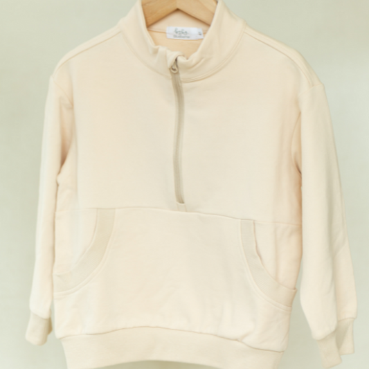 Half Zip Sweatshirt Cream