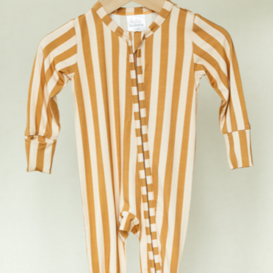 Striped Bamboo Zippy Mustard