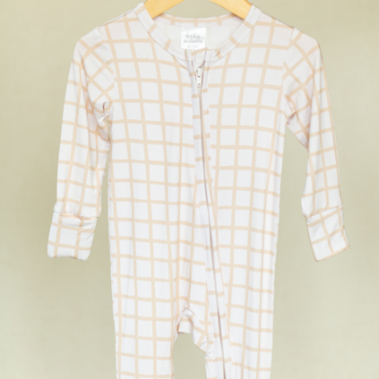 Beige Grid Zippy